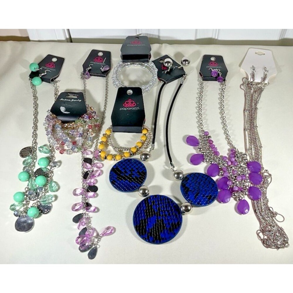Paparazzi Jewelry Sets 5 Necklaces & Matching Earrings & 3 Bracelets New Chunky